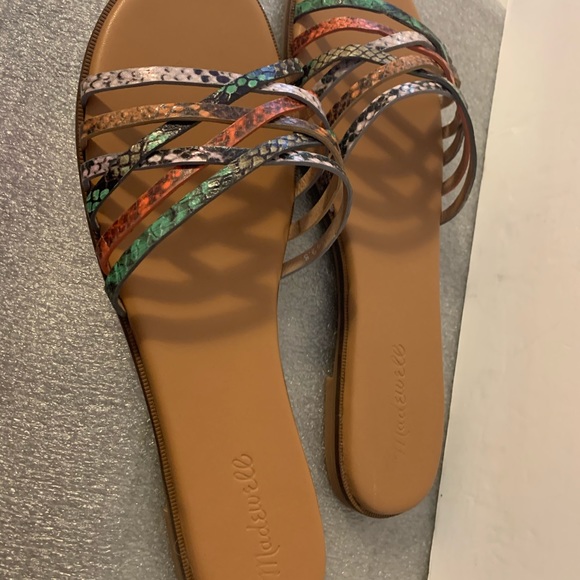 Madewell Tracie Crisscross Slide Sandal Snake Embossed Leather Size 9.5M - Picture 3 of 7